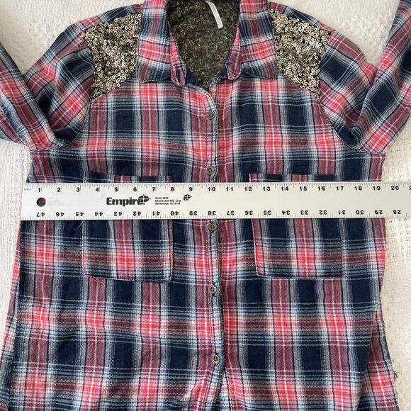Free People Little Bit of Sugar plaid flannel sequin mesh panels TLS2 2011 - Picture 3 of 10
